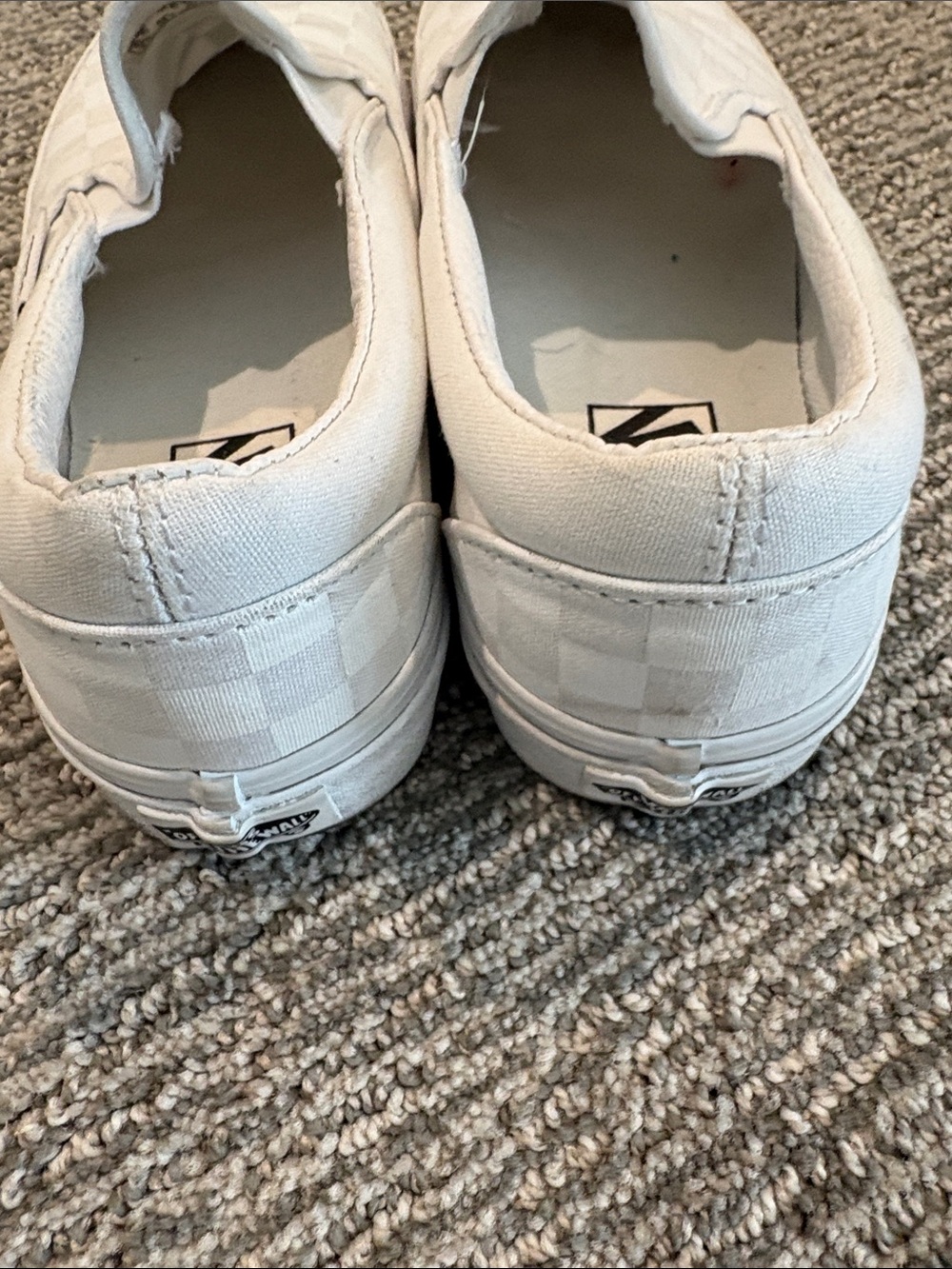 Vans White Checkerboard Slip-On Sneakers - Picture 3 of 4